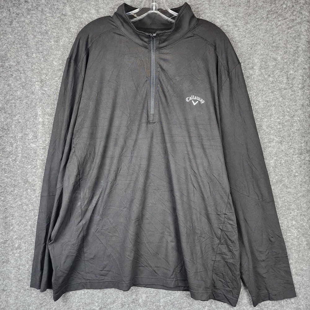 Callaway Quarter-Zip Pullover Mens XXL Black‎ Athletic Performance Long Sleeve